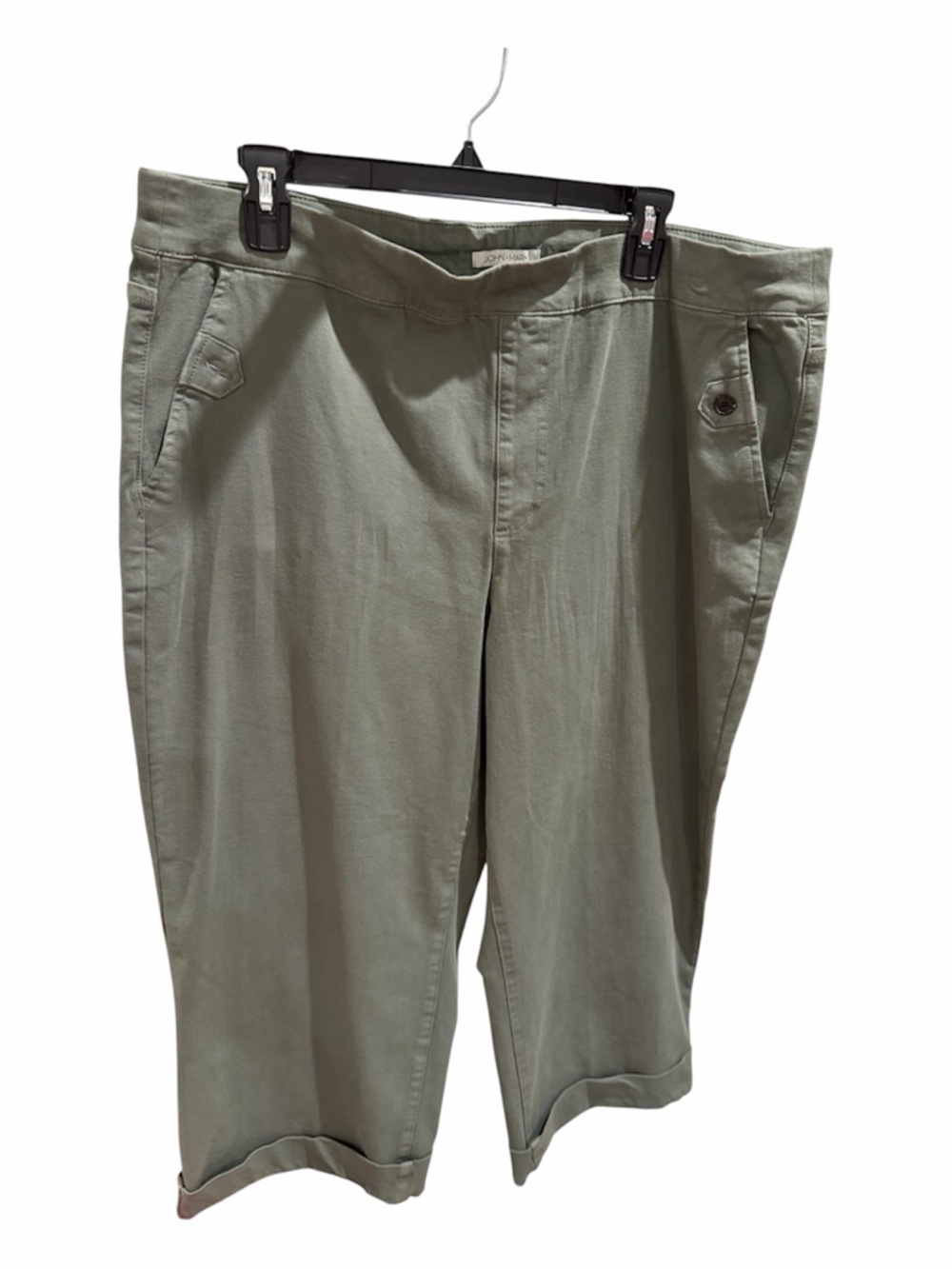 John Mark Olive Green Cropped Pants
